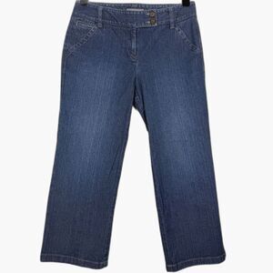 Ann Taylor Cropped Jeans Womens 2 Blue Denim Mid Rise Straight Casual